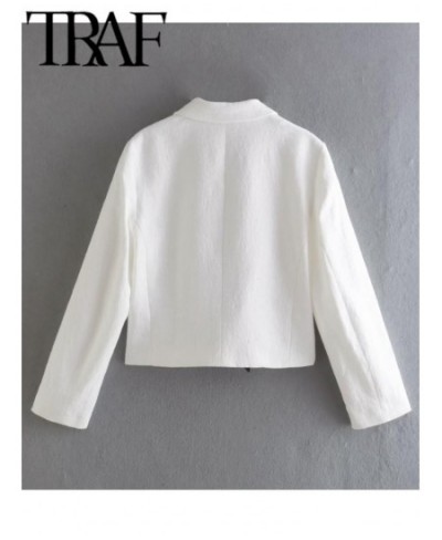 2022 Autumn Women Crop White Elegant Blazers With Black Bow Tied Front Wrist Sleeve Cute Sweet Jacket Female Chic Coat $53.94...