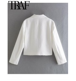 2022 Autumn Women Crop White Elegant Blazers With Black Bow Tied Front Wrist Sleeve Cute Sweet Jacket Female Chic Coat $53.94...