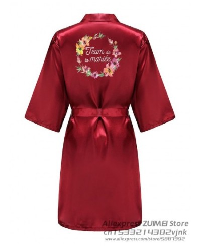 Team Bride La Mariee Bachelorette Wedding Women Evjf Bathobe Bridal Party Robes Bridesmaid Robes Gift $25.79 - Sleepwears