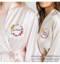 Team Bride La Mariee Bachelorette Wedding Women Evjf Bathobe Bridal Party Robes Bridesmaid Robes Gift $25.79 - Sleepwears