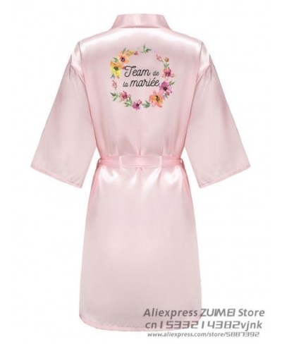 Team Bride La Mariee Bachelorette Wedding Women Evjf Bathobe Bridal Party Robes Bridesmaid Robes Gift $25.79 - Sleepwears