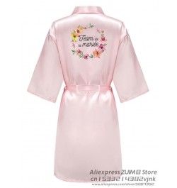 Team Bride La Mariee Bachelorette Wedding Women Evjf Bathobe Bridal Party Robes Bridesmaid Robes Gift $25.79 - Sleepwears