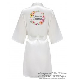 Team Bride La Mariee Bachelorette Wedding Women Evjf Bathobe Bridal Party Robes Bridesmaid Robes Gift $25.79 - Sleepwears