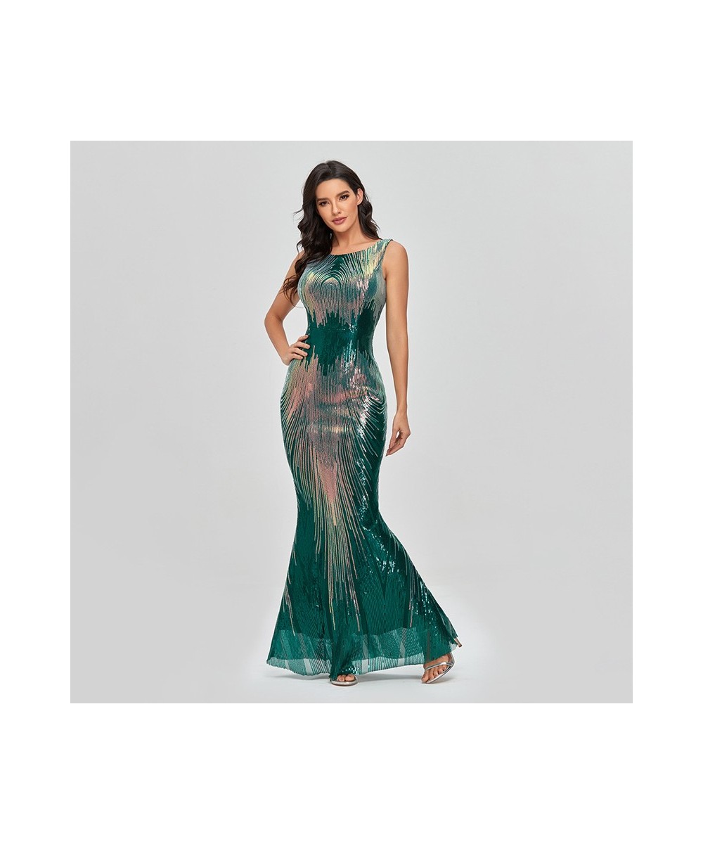 Autumn Spring Women New Fashion Half Sleeve Sequined Evening Party Mermaid Long Maxi dress elegant vestido $98.10 - Dresses