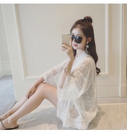 Women Chiffon White Lace Blouses Casual Spring Summer Long Flare Sleeve Buttons Blouse camisas mujer kimono $22.90 - Women Tops