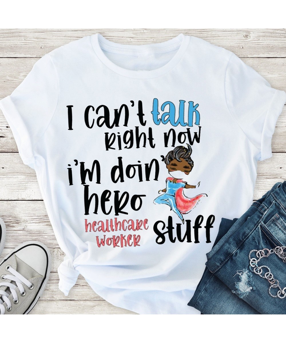 Healthcare Worker Print Harajuku Women T-shirt Basic O-collar Short Casual Ladies Sleeved Super Nurse Tops Tee Drop Ship $20....