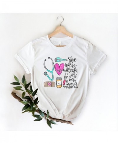 Healthcare Worker Print Harajuku Women T-shirt Basic O-collar Short Casual Ladies Sleeved Super Nurse Tops Tee Drop Ship $20....