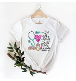 Healthcare Worker Print Harajuku Women T-shirt Basic O-collar Short Casual Ladies Sleeved Super Nurse Tops Tee Drop Ship $20....