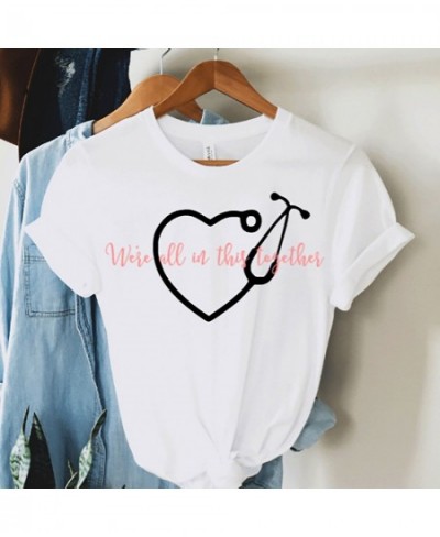 Healthcare Worker Print Harajuku Women T-shirt Basic O-collar Short Casual Ladies Sleeved Super Nurse Tops Tee Drop Ship $20....