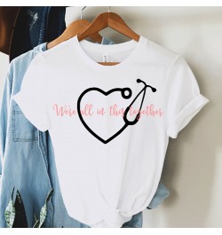 Healthcare Worker Print Harajuku Women T-shirt Basic O-collar Short Casual Ladies Sleeved Super Nurse Tops Tee Drop Ship $20....