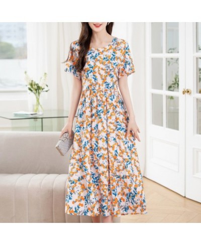 New Casual 2023 Vintage long Summer Dress Plus Size Dresses Vestido Print Short Sleeve O-neck Cotton Women Clothing $31.43 - ...