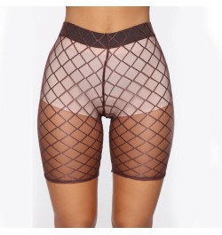 Fashion Women Hot Shorts 2023 Summer See Through Mesh Fishnet Short Mujer Hollow Out Slim Elastic Perspective Bottoms Shorts ...