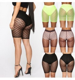 Fashion Women Hot Shorts 2023 Summer See Through Mesh Fishnet Short Mujer Hollow Out Slim Elastic Perspective Bottoms Shorts ...