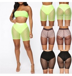 Fashion Women Hot Shorts 2023 Summer See Through Mesh Fishnet Short Mujer Hollow Out Slim Elastic Perspective Bottoms Shorts ...