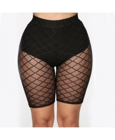 Fashion Women Hot Shorts 2023 Summer See Through Mesh Fishnet Short Mujer Hollow Out Slim Elastic Perspective Bottoms Shorts ...