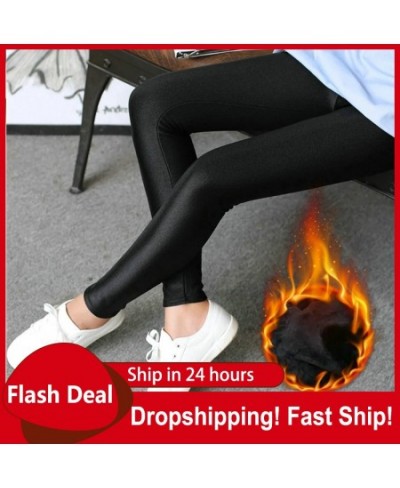 Winter Leggings Velvet Warm Tights High Elastic Thicken Female Luster Pants Black Skinny Pants For Women Leggins $22.17 - Bot...