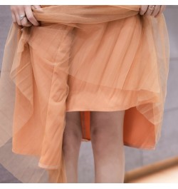 2023 New Spring Summer Women High Waist Slim Midi Long Skirt Fashion Pleated Mesh Patchwork Asymmetrical Skirt $41.94 - Skirts