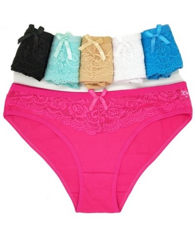5 pcs/ lot Women Underwear 2022 Ladies Cotton 6 Candy Color Sexy Lace Woman Panties 89351 $17.04 - Underwear