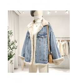 Denim Jackets For Women 2022 Korean Fashion Thick Warm Coat Winter Both Sides Wear Loose Jean Coats Female Clothes Jean Outwe...