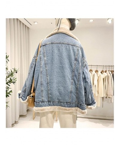 Denim Jackets For Women 2022 Korean Fashion Thick Warm Coat Winter Both Sides Wear Loose Jean Coats Female Clothes Jean Outwe...