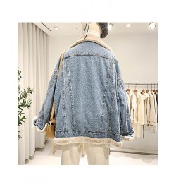 Denim Jackets For Women 2022 Korean Fashion Thick Warm Coat Winter Both Sides Wear Loose Jean Coats Female Clothes Jean Outwe...