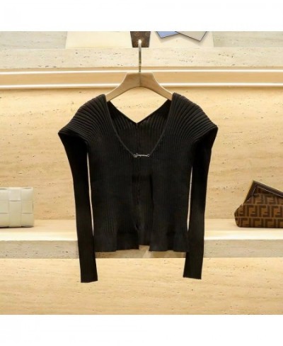 Women's Sexy Knitted Long Sleeve Sweater Cardigan Feminine Slim Knitwear Tops 2022 New $89.85 - Sweaters