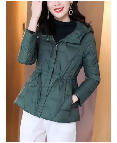 Thin Style Cotton Padded Jacket Women's Jacket Cotton Coat 2023 New Autumn And Winter Solid Color Fashion Hooded Slim Waist $...