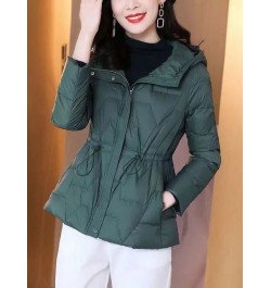 Thin Style Cotton Padded Jacket Women's Jacket Cotton Coat 2023 New Autumn And Winter Solid Color Fashion Hooded Slim Waist $...