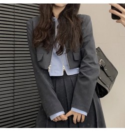 Blazers Women Korean Fashion Cropped Short Jacket High Waist Long Skirt Work Office Two-piece Set Vintage Chic Outerwear Wome...