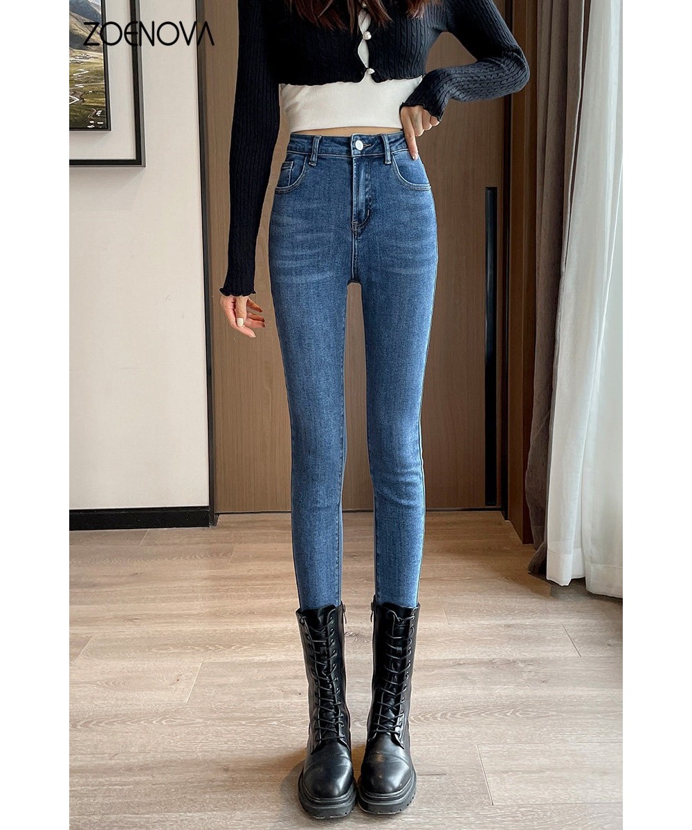 Spring New High Waist Elastic Retro Slim Pencil Pants Women's Jeans Look Smiling All Matc Trousers Pantalones De Mujer $49.55...