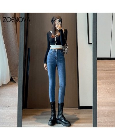 Spring New High Waist Elastic Retro Slim Pencil Pants Women's Jeans Look Smiling All Matc Trousers Pantalones De Mujer $49.55...