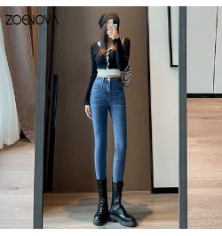 Spring New High Waist Elastic Retro Slim Pencil Pants Women's Jeans Look Smiling All Matc Trousers Pantalones De Mujer $49.55...