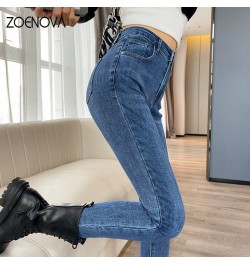 Spring New High Waist Elastic Retro Slim Pencil Pants Women's Jeans Look Smiling All Matc Trousers Pantalones De Mujer $49.55...