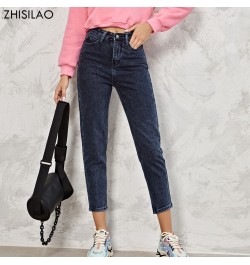 Harem Jeans Pants Fashion High Waist 100% Cotton Loose Vintage Blue Denim Pants Autumn 2023 Streetwear Jeans $51.63 - Bottoms