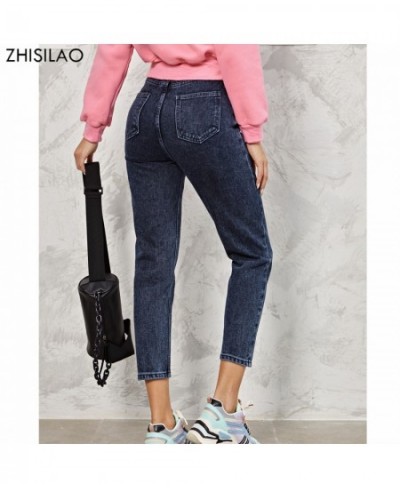 Harem Jeans Pants Fashion High Waist 100% Cotton Loose Vintage Blue Denim Pants Autumn 2023 Streetwear Jeans $51.63 - Bottoms