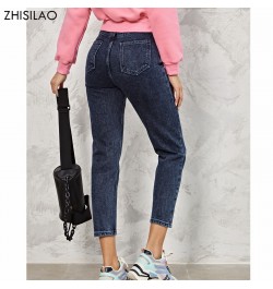 Harem Jeans Pants Fashion High Waist 100% Cotton Loose Vintage Blue Denim Pants Autumn 2023 Streetwear Jeans $51.63 - Bottoms