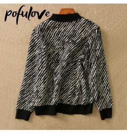 Sweater Cardigan Women's Striped Knitwear Korean Style Loose Lazy Style Korean Top Trending Sweater Jacket Autumn and Winter ...