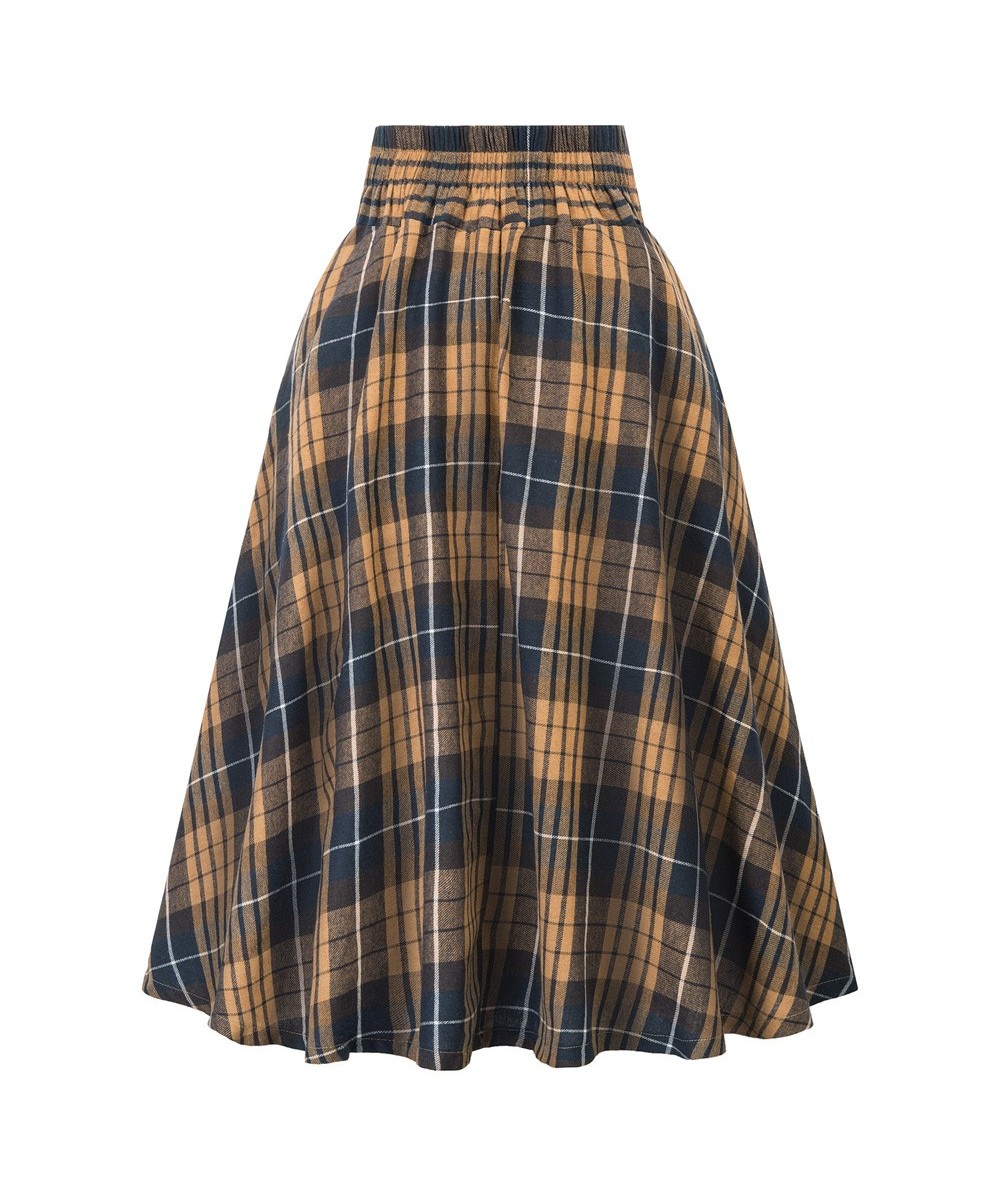 Womens Vintage Midi Plaid Skirt High Waisted Ruffles A-line Maxi Pleated Skirt with Pockets Below Knee Length skirt $43.88 - ...