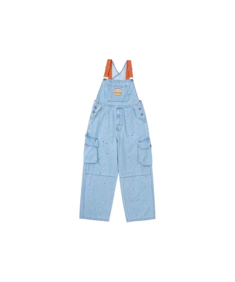 Spring Women Denim Overalls Blue Straight Long Wide Leg Jumpsuit 2023 Korean Streetwear Fashion Summer Women Thin Denim $60.6...