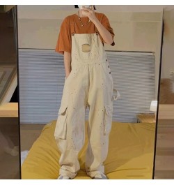 Spring Women Denim Overalls Blue Straight Long Wide Leg Jumpsuit 2023 Korean Streetwear Fashion Summer Women Thin Denim $60.6...