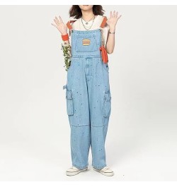 Spring Women Denim Overalls Blue Straight Long Wide Leg Jumpsuit 2023 Korean Streetwear Fashion Summer Women Thin Denim $60.6...