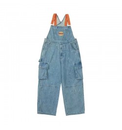 Spring Women Denim Overalls Blue Straight Long Wide Leg Jumpsuit 2023 Korean Streetwear Fashion Summer Women Thin Denim $60.6...