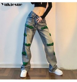 spring 2022 womens high waist patchwork Women's Wide leg jeans baggy woman denim capris Pants jean mom jeans trousers $47.17 ...