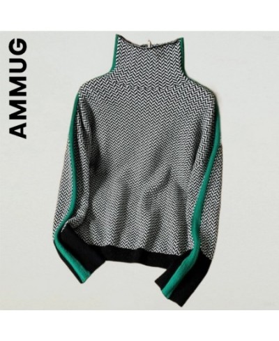 Turtleneck Women Sweater Knitted New Pullover Jumper Top Women Stylish Women's Sweater Warm Slim Female $40.37 - Sweaters