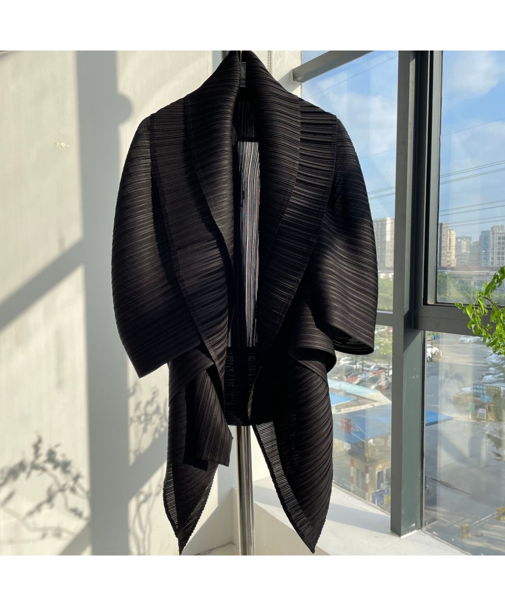 Miyake pleats new loose large size coat art pleated silhouette simple top $114.19 - Jackets & Coats