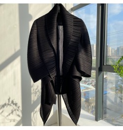 Miyake pleats new loose large size coat art pleated silhouette simple top $114.19 - Jackets & Coats