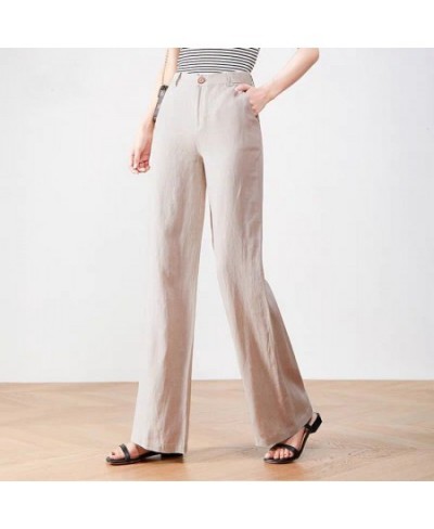 2022 New Harajuku High Waist Baggy Wide Leg Pants Female White/Beige/Black Cotton Linen Trousers Elegant Straight Sweatpants ...