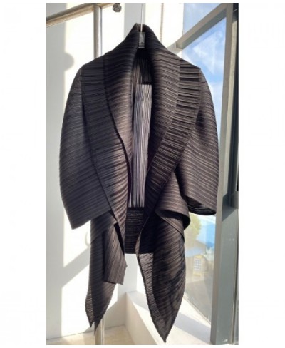 Miyake pleats new loose large size coat art pleated silhouette simple top $114.19 - Jackets & Coats