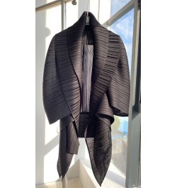 Miyake pleats new loose large size coat art pleated silhouette simple top $114.19 - Jackets & Coats