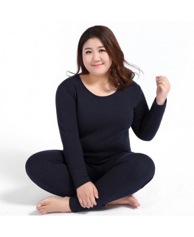 Thermal Underwear Suit Women Clothing Autumn Women Long Johns Solid Warm Winter Girls Underwear 3XL 4XL 5XL 90KG Wear $32.27 ...